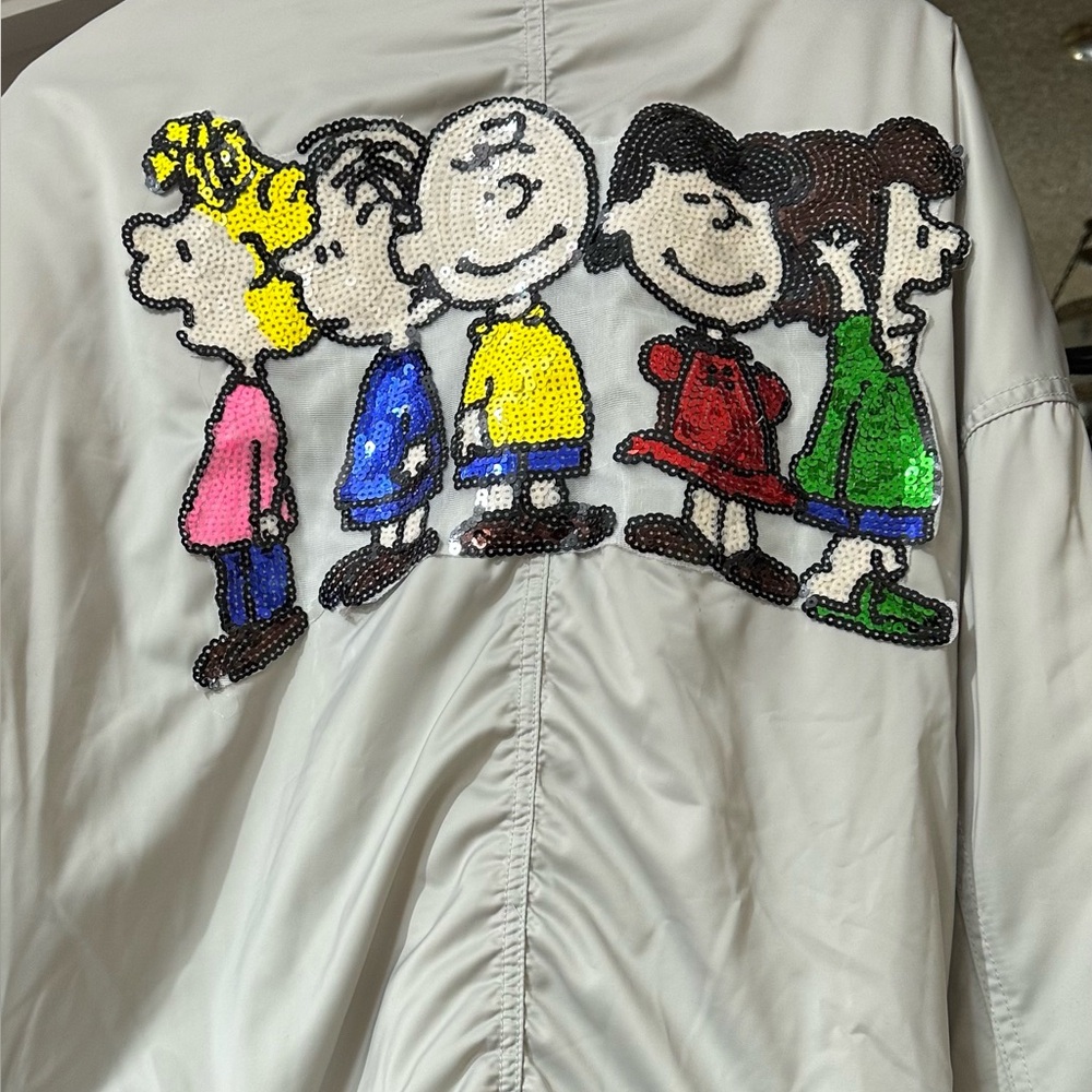 H&M x Peanuts Sequin Bomber Jacket - Charlie Brown Gang Snoopy Era Size EUS6